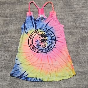 Kids Tropical Tie-Dye Tank Top - Pink, Blue, Yellow